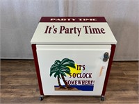 Party Time Ice Chest on Casters Jimmy Buffet Theme