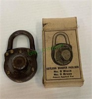 Vintage J. B. Miller keyless wonder padlock in