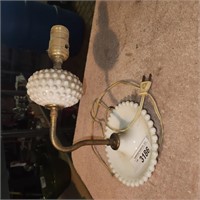 Vintage Milk Glass Hobnail Wall Lamp - untested