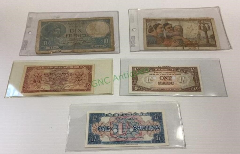 Foreign currency - lot includes British Armed