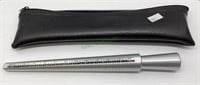 Jewelers metal ring sizing mandrel with case  1441