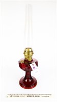 Aladdin Lincoln Drape Ruby Red Base Oil Lamp