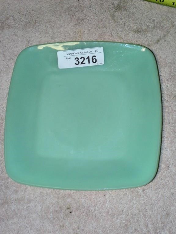 Jadeite green plate- approx 8.25" x 8.25"