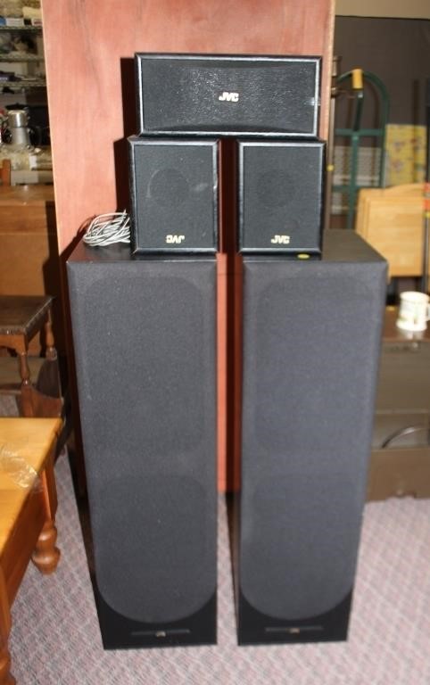 Five  JVC  theatre speakers, 5 - 100 watt