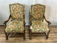 Pair of Louis XVI Style Needlepoint Chairs