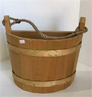 Table top or wall hanging solid wood half bucket