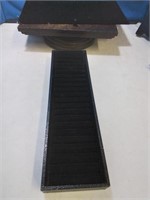 Black jewelry tray with velvet insert for rings