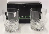 Cashs' crystal tumblers set of 2 - new with box.