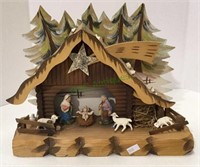 Vintage nativity set battery operated with light