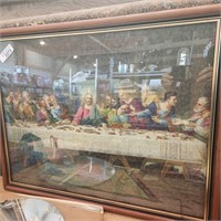 Vintage Framed Puzzle Picture - The Last Supper -