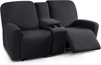 $76---2 Seat Reclining Couch Cover(Dark Grey)