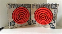 New 16 inch orange collapsible cones great for