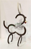 Reindeer horseshoe sculpture welded horseshoes to