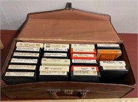 8 Track Tapes in Leather Caring Case-Aprox 20