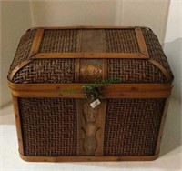 Decorative basket weave chest measuring 11 1/2