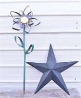 Metal Yard Flower & Star