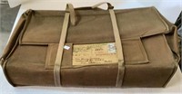 Amazing antique canvas military mailing box with
