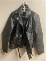 Black Leather Coat-Size XL