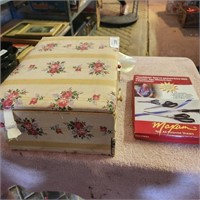 Vintage Sewing Box  & Supplies & Maxam 4 pc All