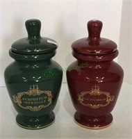 Set of two ceramic pharmacy ginger jars - one with