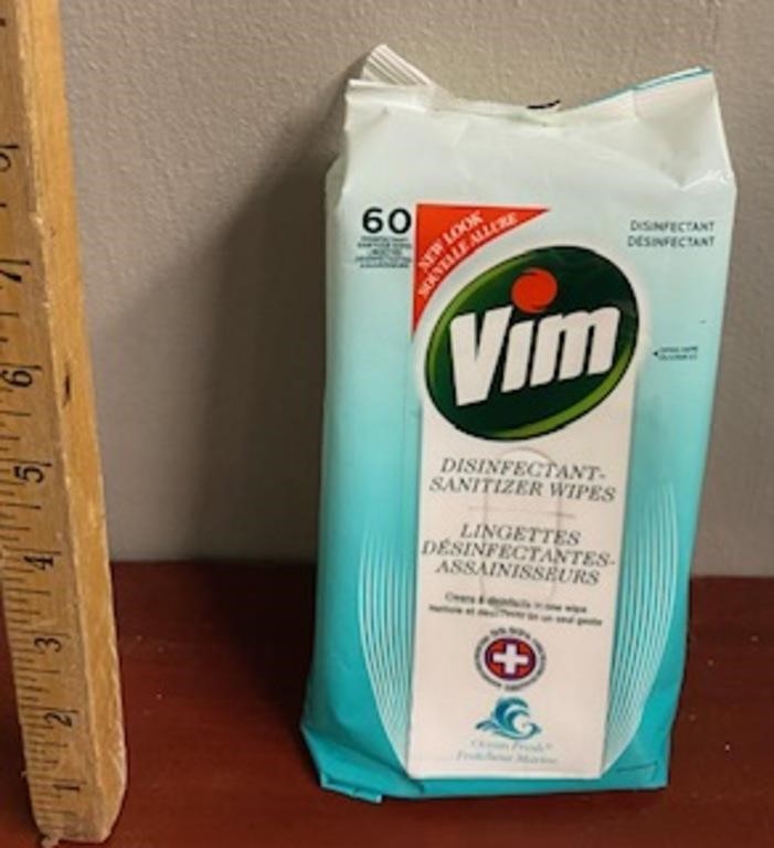 Vim Wipes-60 Count-Unopened