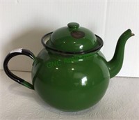 Vintage enamel teapot made in Poland.