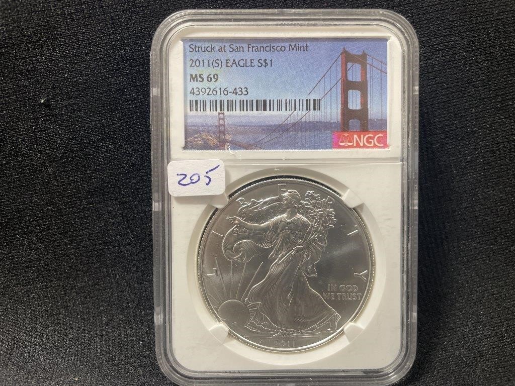 2011-S SILVER EAGLE - NGC: MS69
