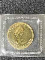 1984 CANADA $5 MAPLE LEAF GOLD COIN - 1/10 OZ