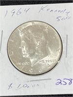 1964 KENNEDY SILVER HALF DOLLAR