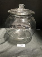 Lrge Glass 1900s Country Store Candy Jar.