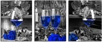 W422  Blue Rose Wine Kitchen Canvas Art - 12x16x3