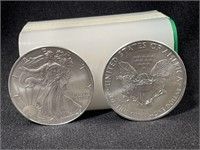 ROLL OF (20) UNC 2015 SILVER EAGLES