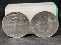 ROLL OF (20) UNC 2017 SILVER EAGLES
