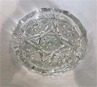 Vintage 8 inch pressed glass ashtray