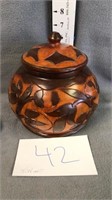 wooden jar with lid