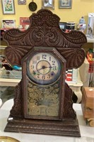 Antique mantle clock with key made by the E
