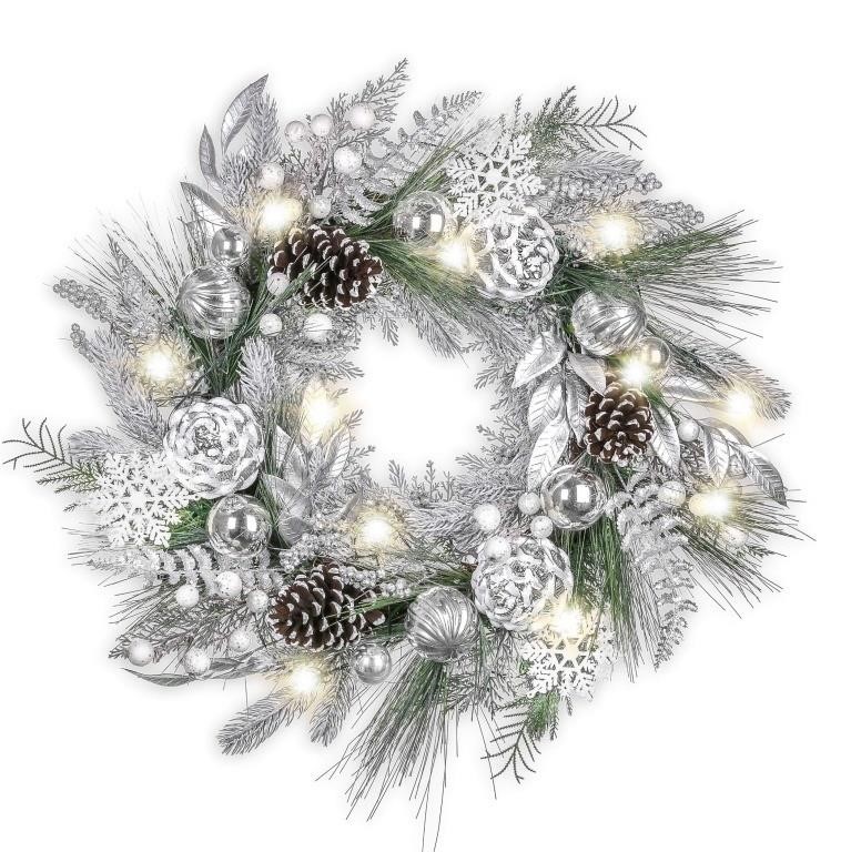 Valery Madelyn Pre-Lit Christmas Wreath for...