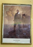 Framed under plastic print of Stonewall Jackson