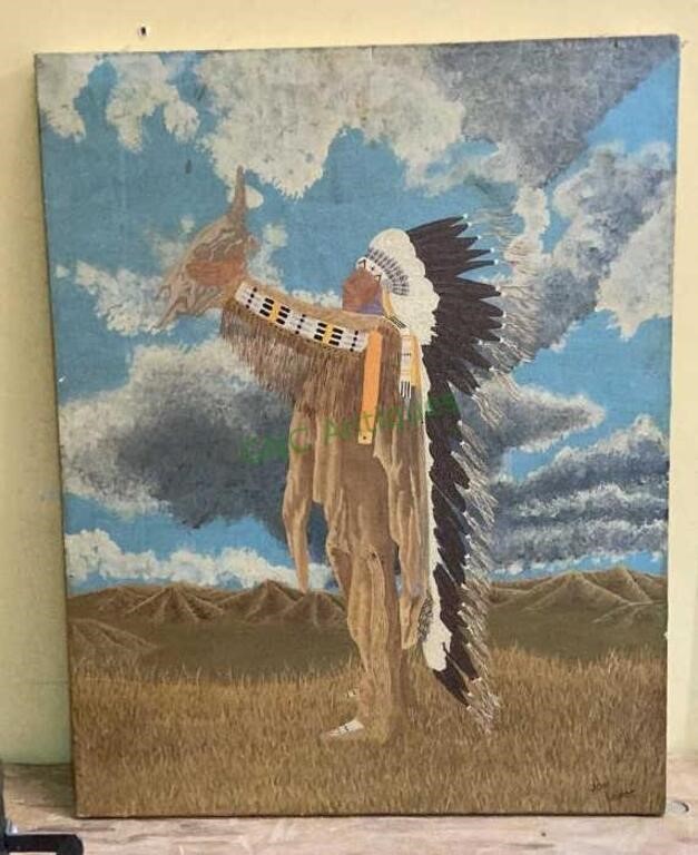 Original art featuring a Native American chief