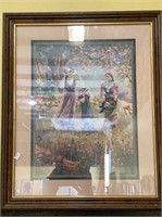 Matted print of three girls under a tree frame