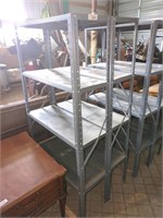 2 gray Metal shelves- 58" tall x 30* x 12"