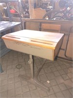 Vintage wood school desk -approx 30" tall