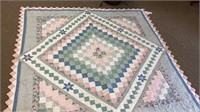 Large quilt measures 86 x 86. Predominantly
