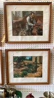 Two vintage pharmacy prints each is framed under