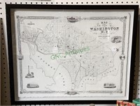 Shadowbox style framed map of the City of