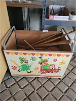 Vintage Childs Toy Box with Baseballs, Tennis