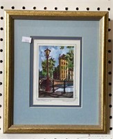 Small framed and matted print signed by the