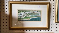 Very nice framed print of a seaside resort