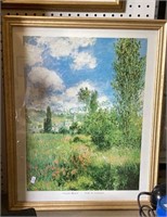Framed Monet print of the path at Vetheuil