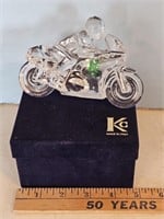 KC GLASS MOTORCYCLE WITH RIDER & BOX ITALY